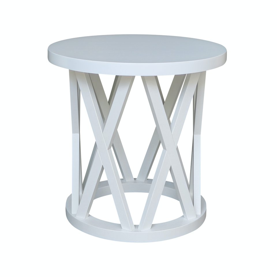 Destinations | Ceylon Round End Table - Pure White