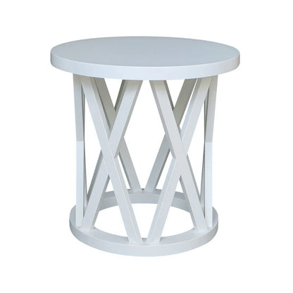 Destinations | Ceylon Round End Table & Coffee Table Set - Pure White