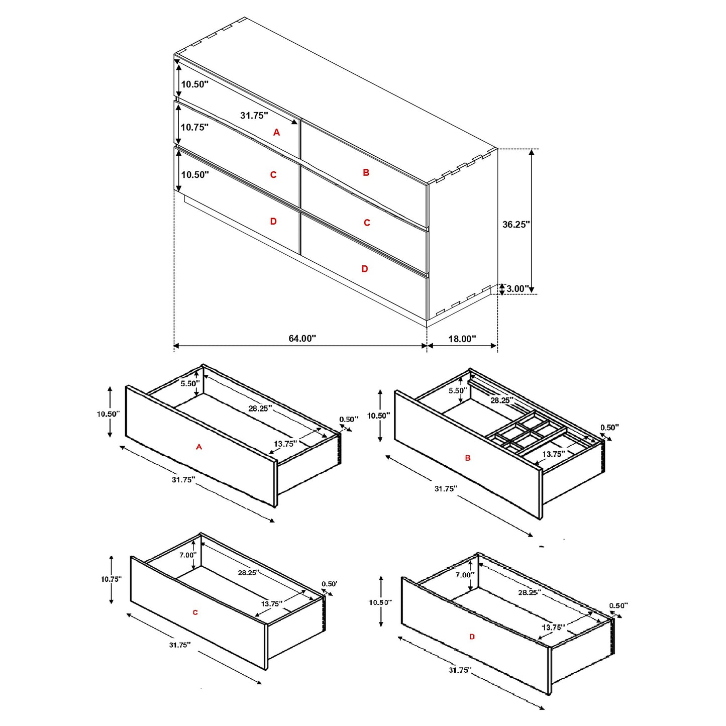 Winslow | 6 Drawer Dresser