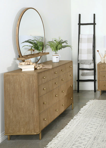 Arini 8-Drawer Dresser with Mirror – Sand Wash or Black Finish