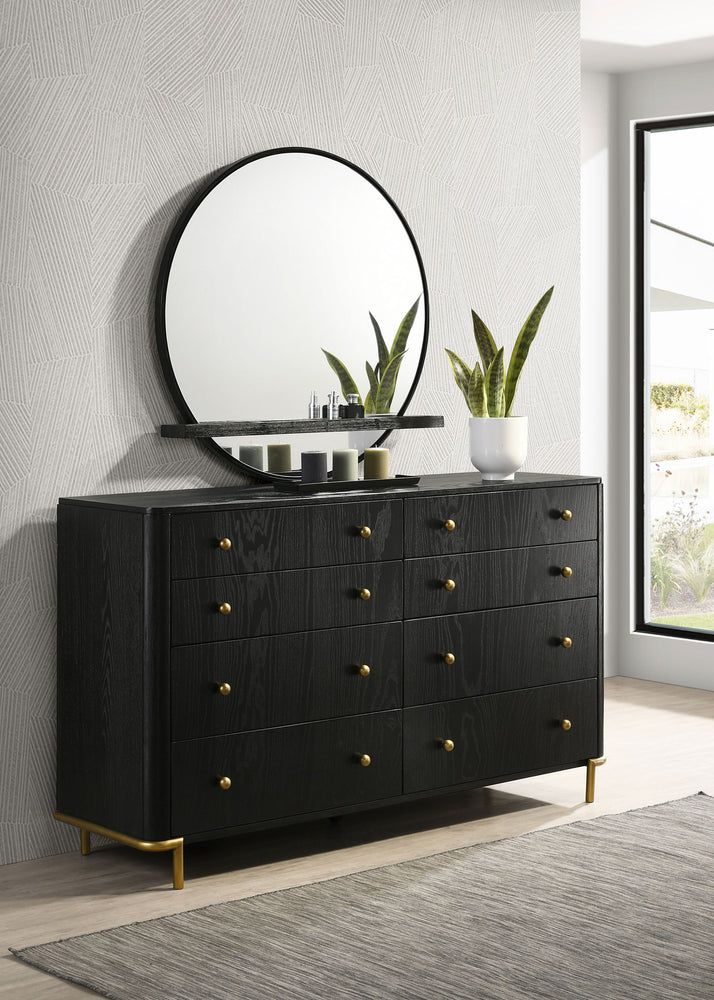 Arini 8-Drawer Dresser with Mirror – Sand Wash or Black Finish