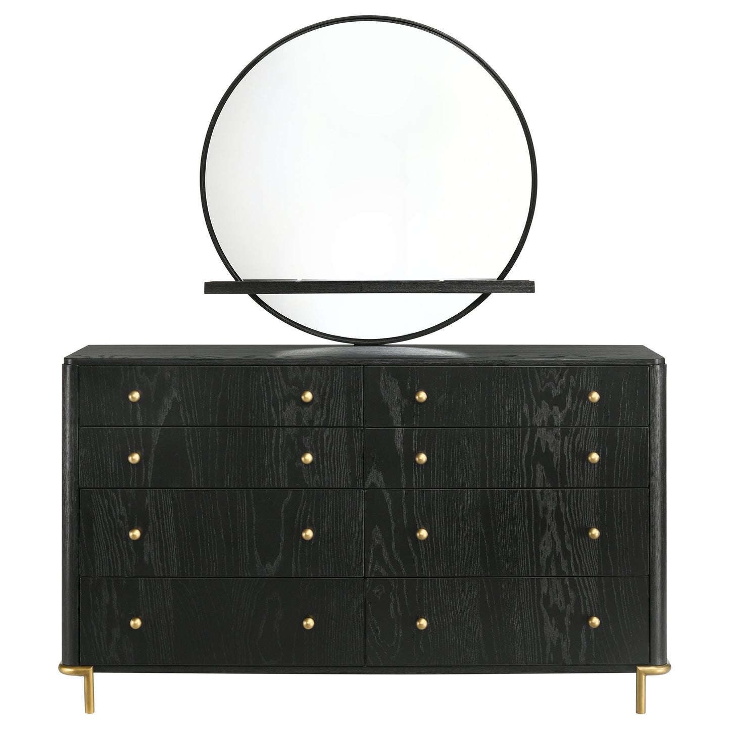 Arini 8-Drawer Dresser with Mirror – Sand Wash or Black Finish