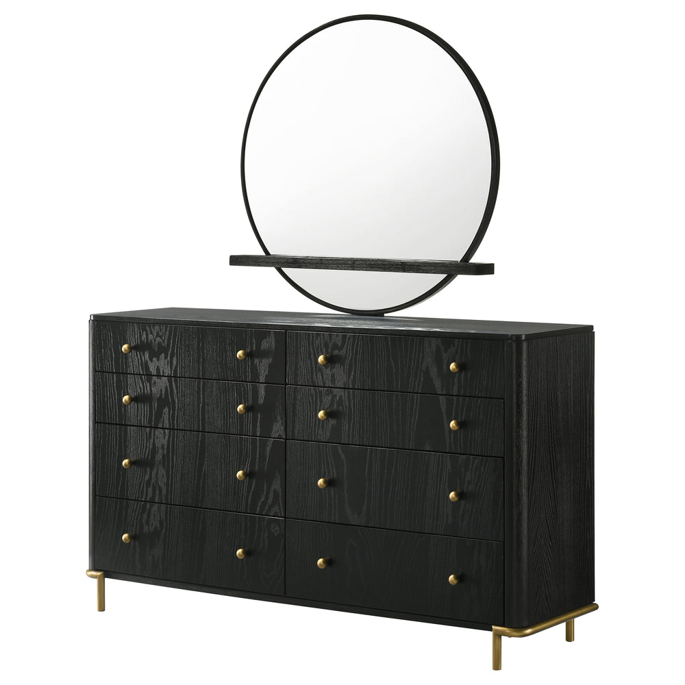 Arini 8-Drawer Dresser with Mirror – Sand Wash or Black Finish