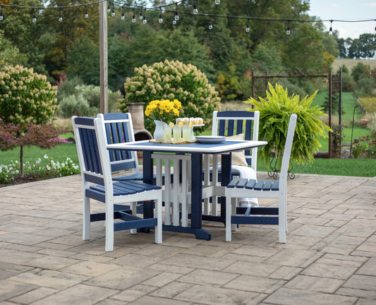 Outdoor Bundle | 4 English Garden Side Chairs W/ 43" Square Dining Table
