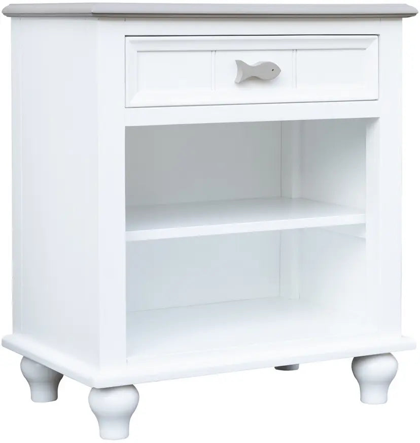 Fishtails 1-Drawer | 1-Shelf Nightstand