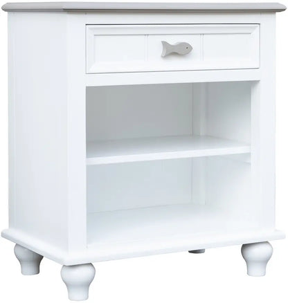 Fishtails 1-Drawer | 1-Shelf Nightstand