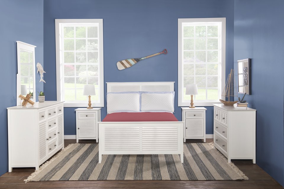 High Tide 90" Bed Collection | 90 Degree Complete bed options  - Chalk & White