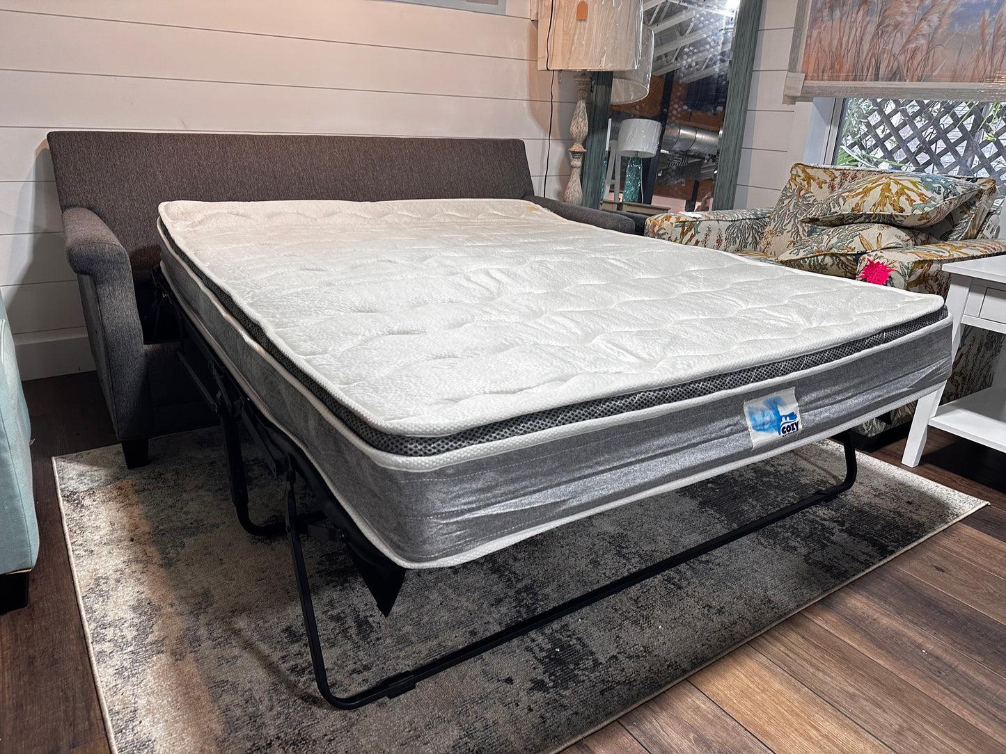 Commercial Sleeper Sofa | Jasper Smoke Crypton Performance Fabric - LAST ONE