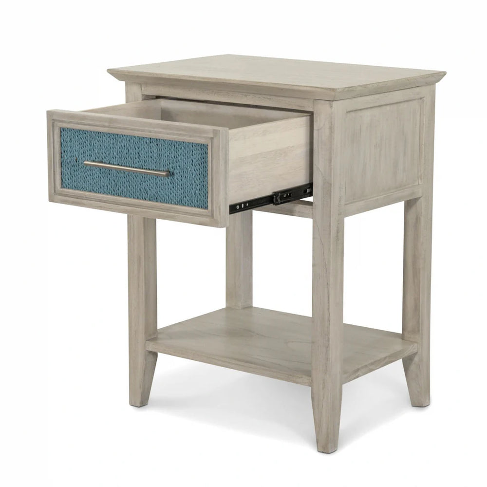 Ocean Isles | 1 Drawer Woven Nightstand w/ Power & USB