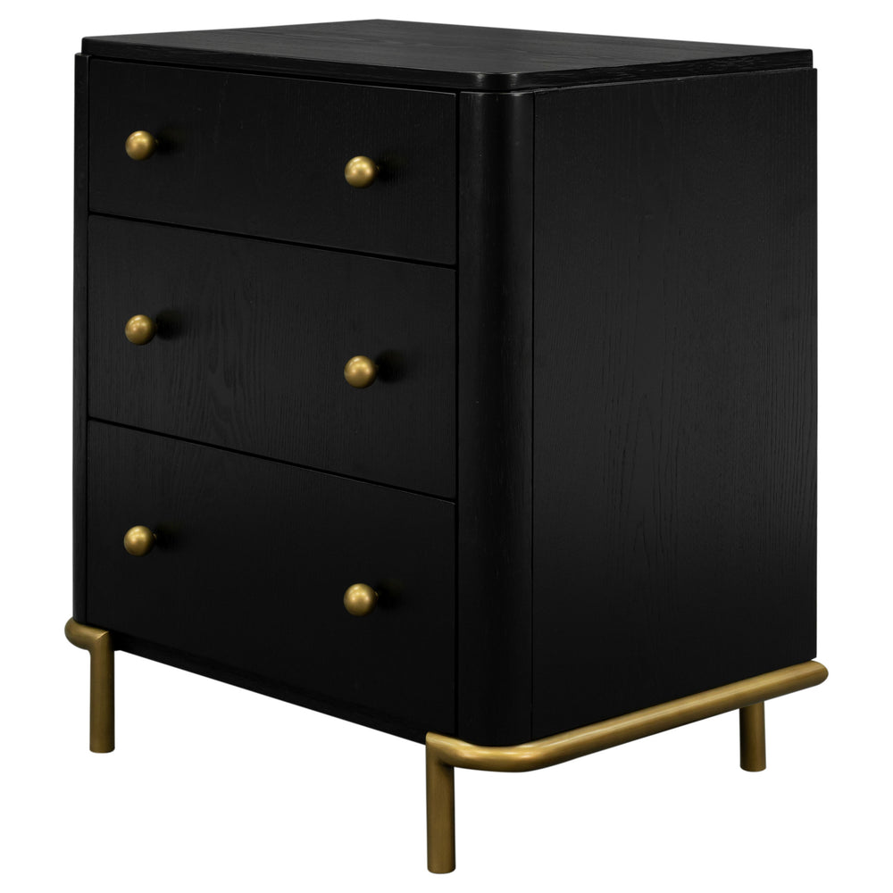 Arini | 3-Drawer Nightstand – Sand Wash or Black Finish | Coastal Contemporary Design