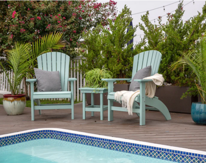 Outdoor Bundle | 3 Piece Deluxe Fanback Chair & Square Side Table Set