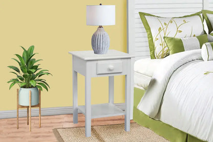 Sunset | 1 Drawer 18" Nightstand – Coastal White Finish