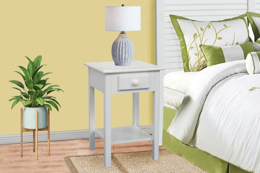 Sunset | 1 Drawer Nightstand – Coastal White Finish