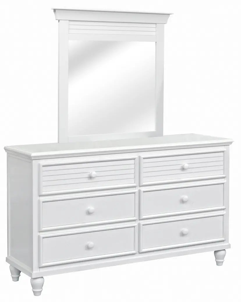 Sunset | 6 Drawer Dresser – Coastal White Finish