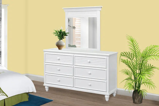 Sunset | 6 Drawer Dresser – Coastal White Finish
