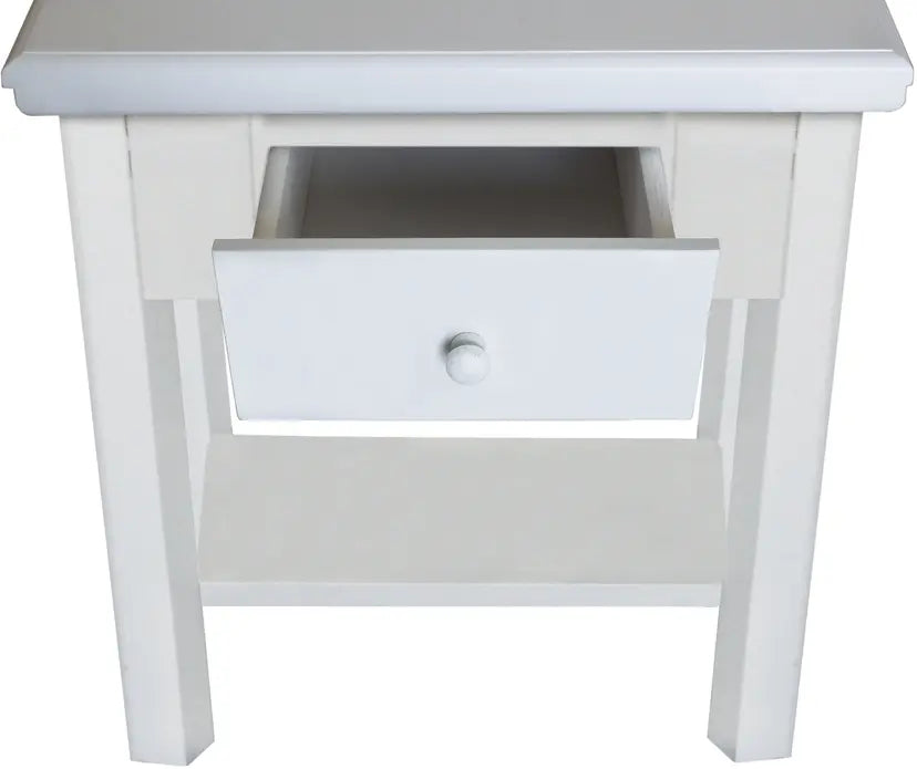 Sunset | 1 Drawer 18" Nightstand – Coastal White Finish