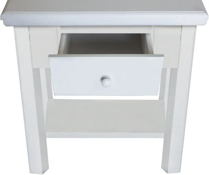 Sunset | 1 Drawer 18" Nightstand – Coastal White Finish
