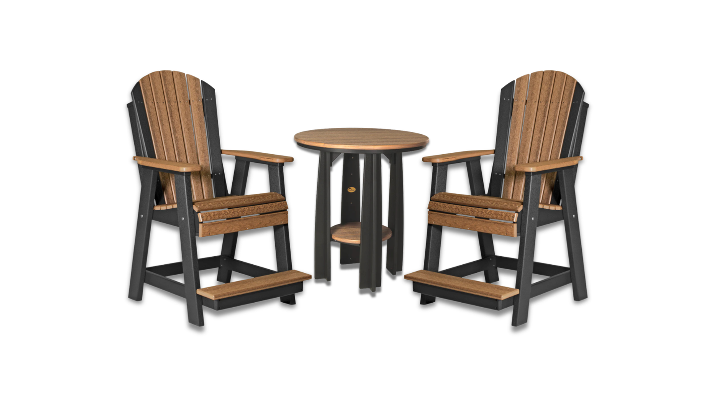 Outdoor Bundle | Adirondack Balcony Set w/ 36" Round Table