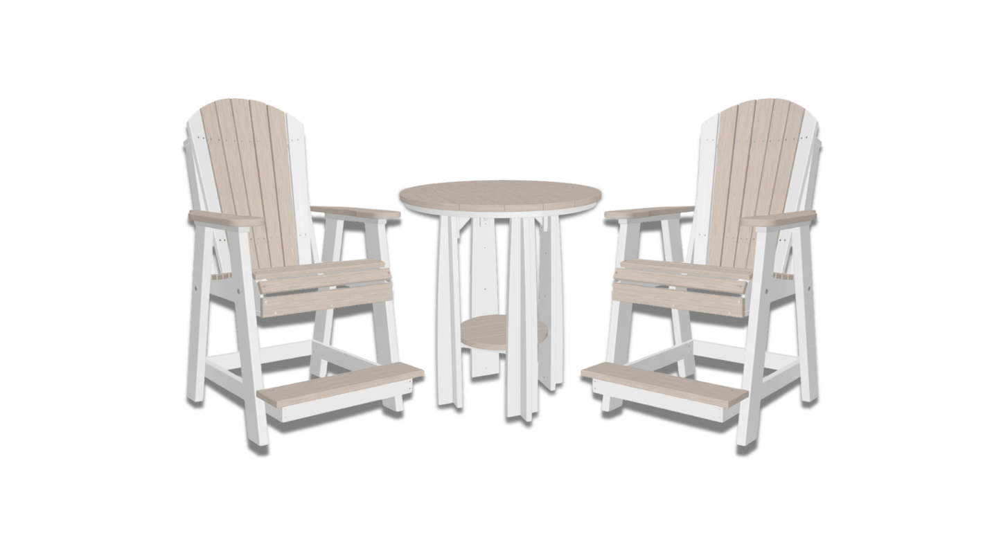 Outdoor Bundle | Adirondack Balcony Set w/ 36" Round Table