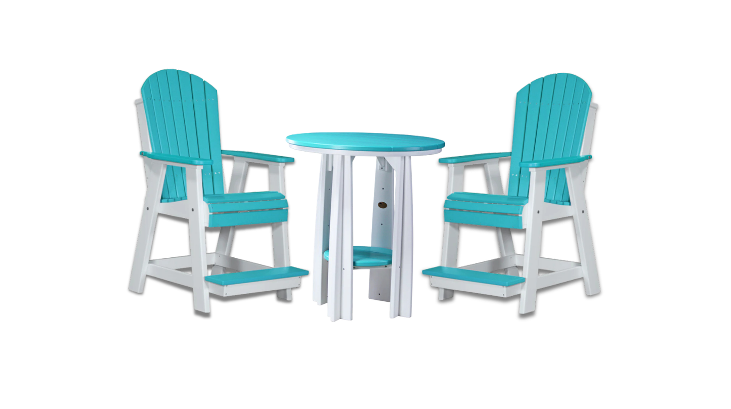 Outdoor Bundle | Adirondack Balcony Set w/ 36" Round Table
