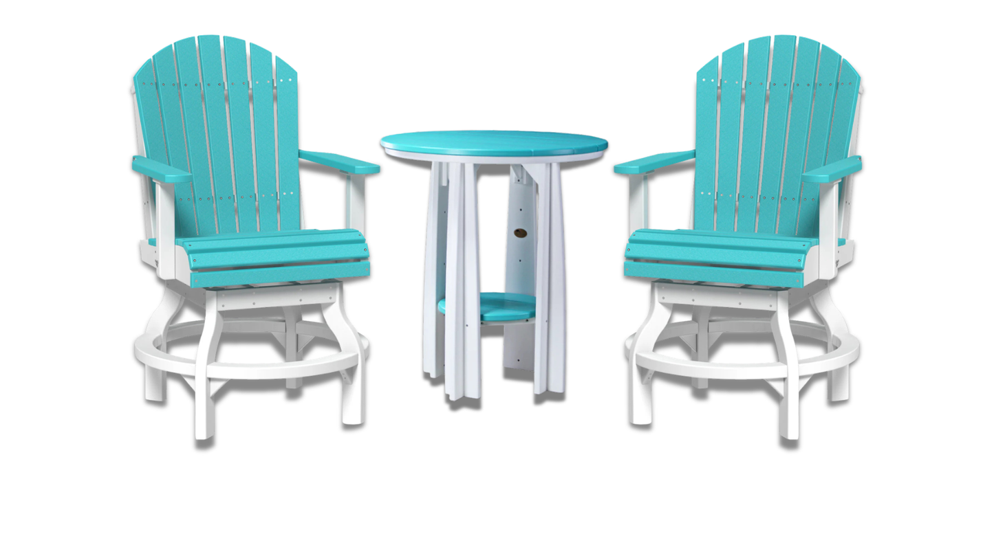 Outdoor Bundle | Adirondack Balcony Swivel Set w/ 36" Balcony Table