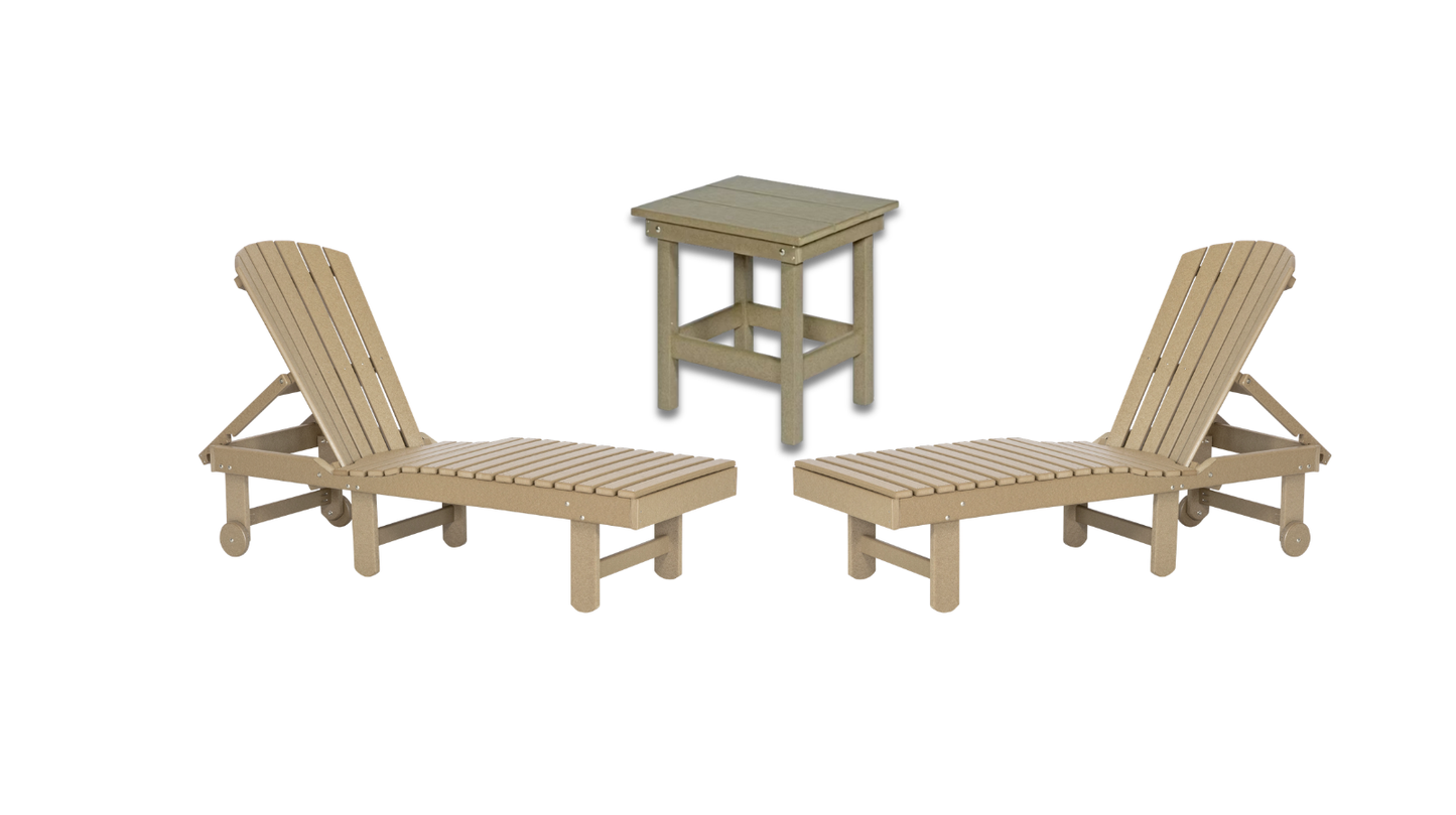 Outdoor Lounge Bundle | Fanback Lounge w/ 19" Square Table Set