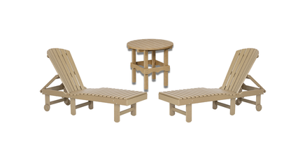 Outdoor Lounge Bundle | Fanback Lounge w/ 20" Round Table Set