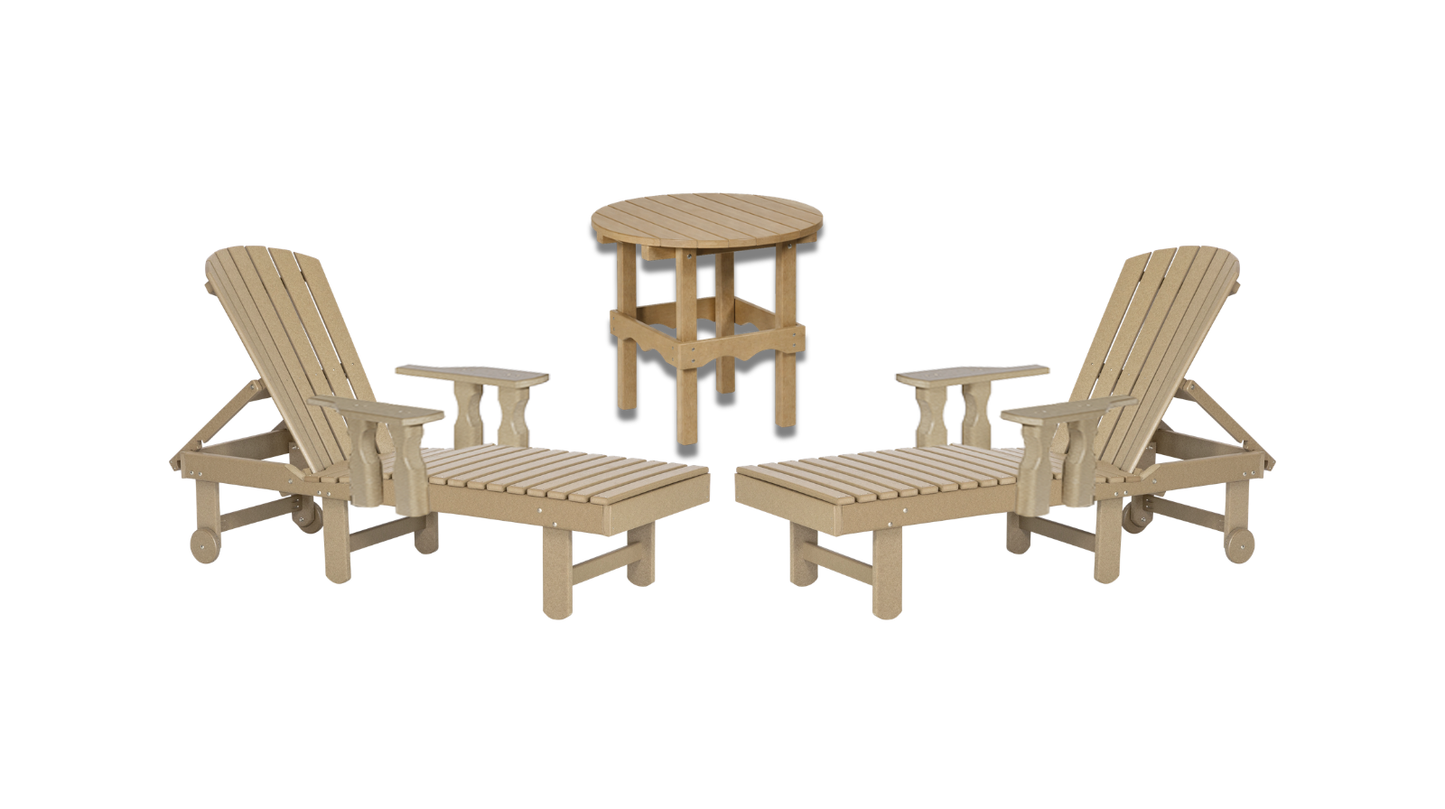 Outdoor Lounge Bundle | Fanback Lounge w/ 20" Round Table Set