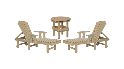 Outdoor Lounge Bundle | Fanback Lounge w/ 20" Round Table Set
