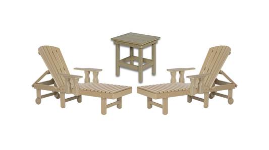 Outdoor Lounge Bundle | Fanback Lounge w/ 19" Square Table Set