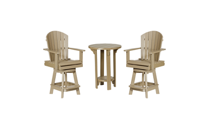 Outdoor Bundle | 2 Swivel Dining Chairs &  30" Round Table Set- Bar Height