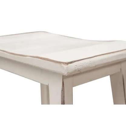 30” Saddle Barstool – Distressed White