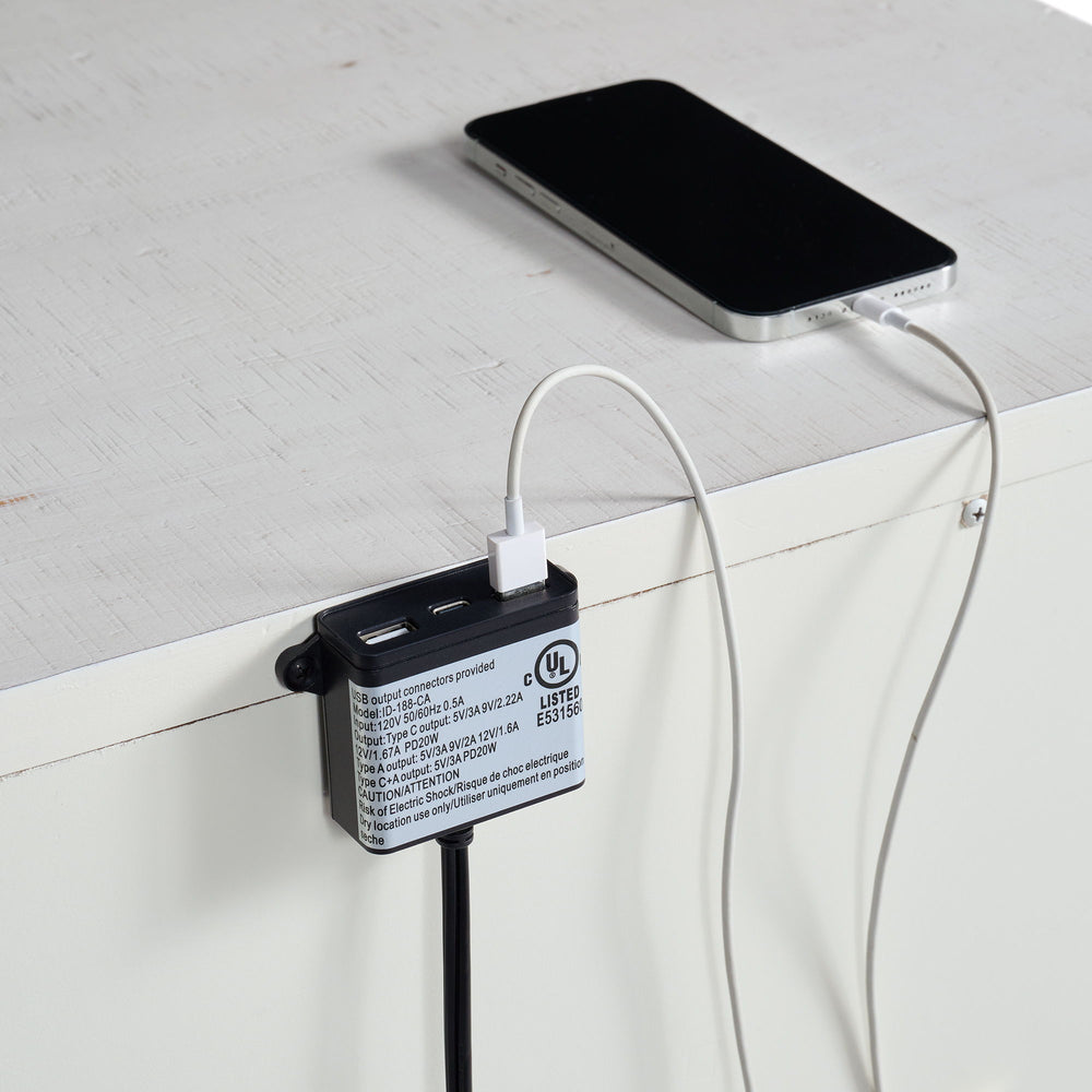 Heather - 1-Drawer Nightstand With USB - Rustic White