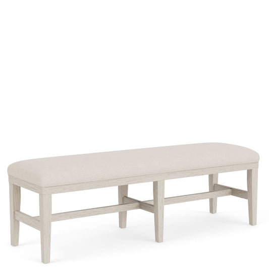Glenndale - Upholstered Dining Bench - Aged White / Wheat