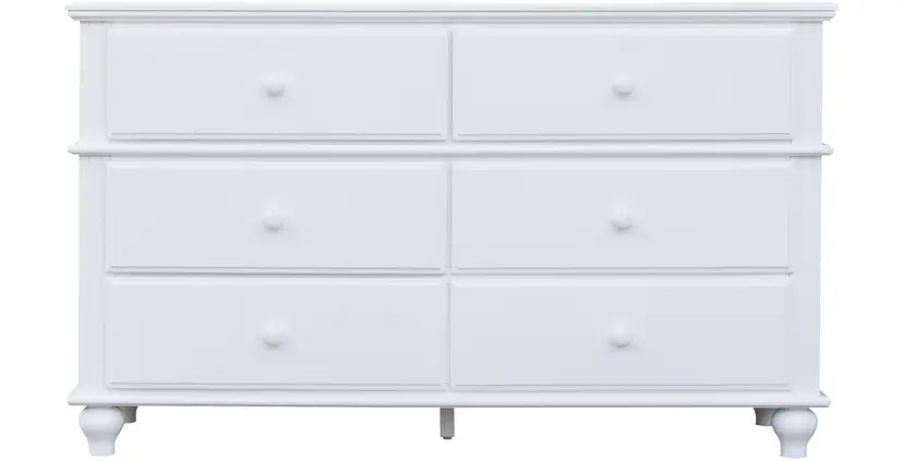 Abacoa | 6 Drawer Dresser w/ Mirror Option - White