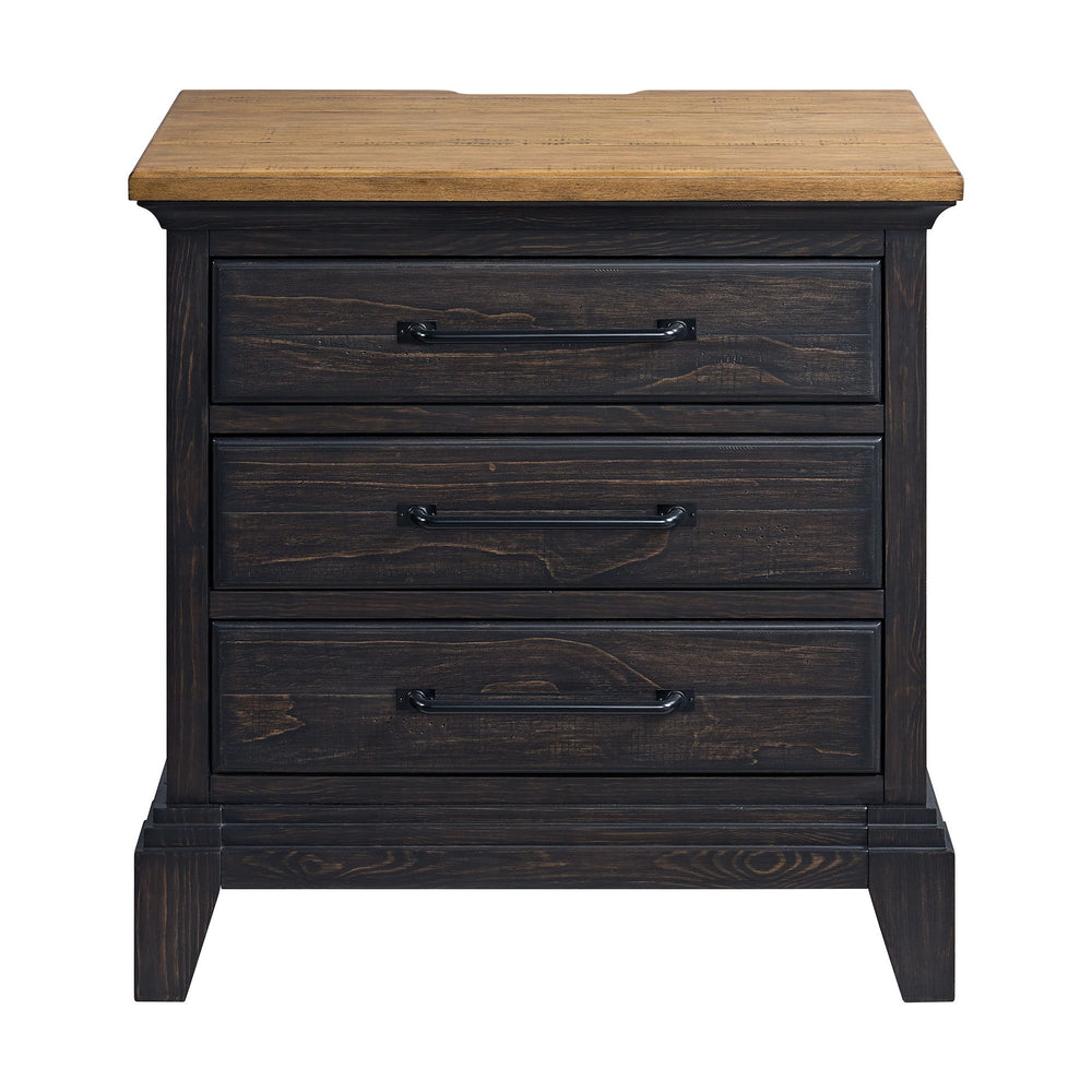 Montrose - Nightstand With Charger & Sensor Light - Espresso & Brown