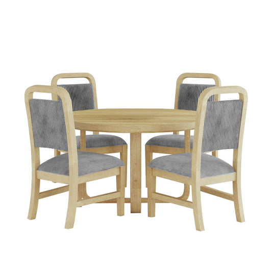 Ridgemont - 5 Piece Standard Height Dining Set (Round Table And Four Chairs) - Natural