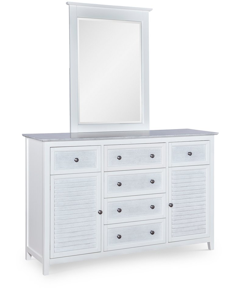 High Tide Bedroom | 6 Drawer/ 2 Door Dresser - Chalk & White