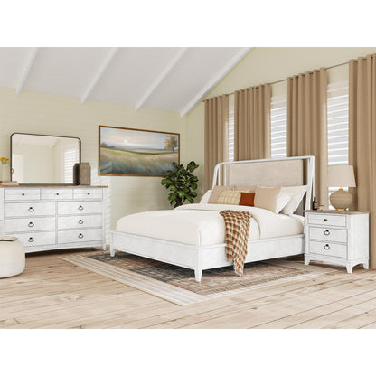 Maddox - Queen Upholstered Spindle Bed - White