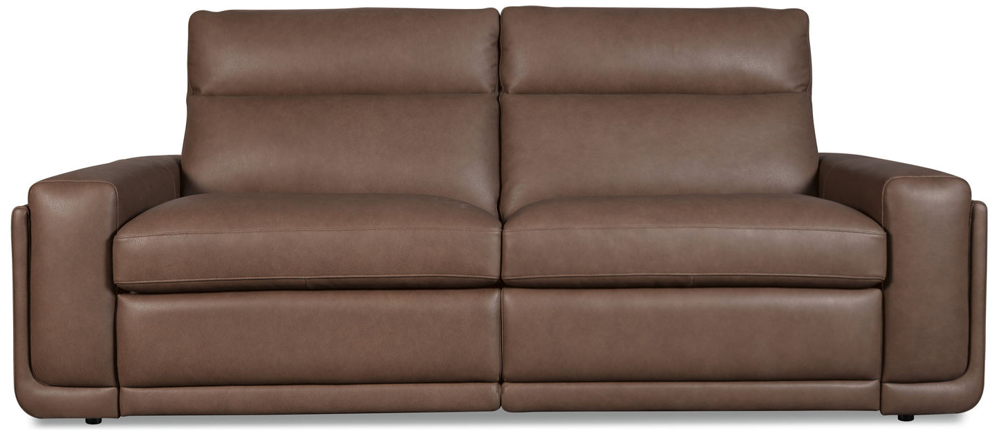 MS - Simone ZG 2 over 2 Power Sofa With Power Headrest and BT speaker - Brown
