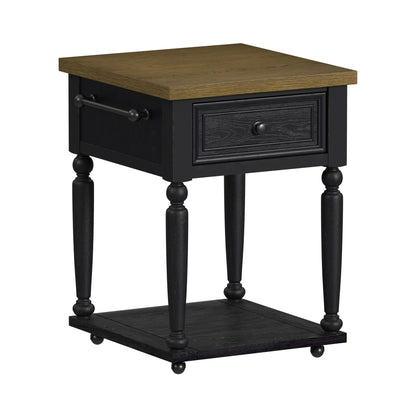 Heritage - Chopping Block Island With Casters - Oak Brown And Black