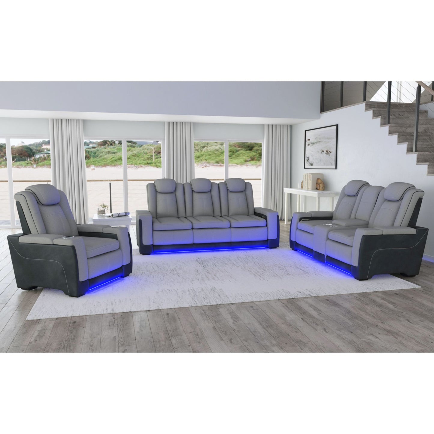 Lantana - Power Motion Recliner With Power Headrest, LED , Wireless Charger And Cup Holder