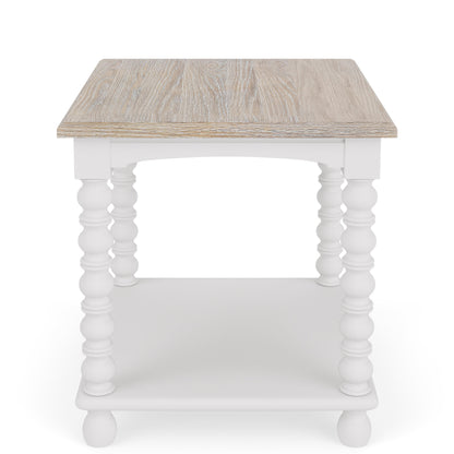 Rosalie - Rectangular Spindle End Table - White