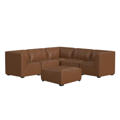 Blake - Modular 6 Piece Living Room Set - Pebble Tan