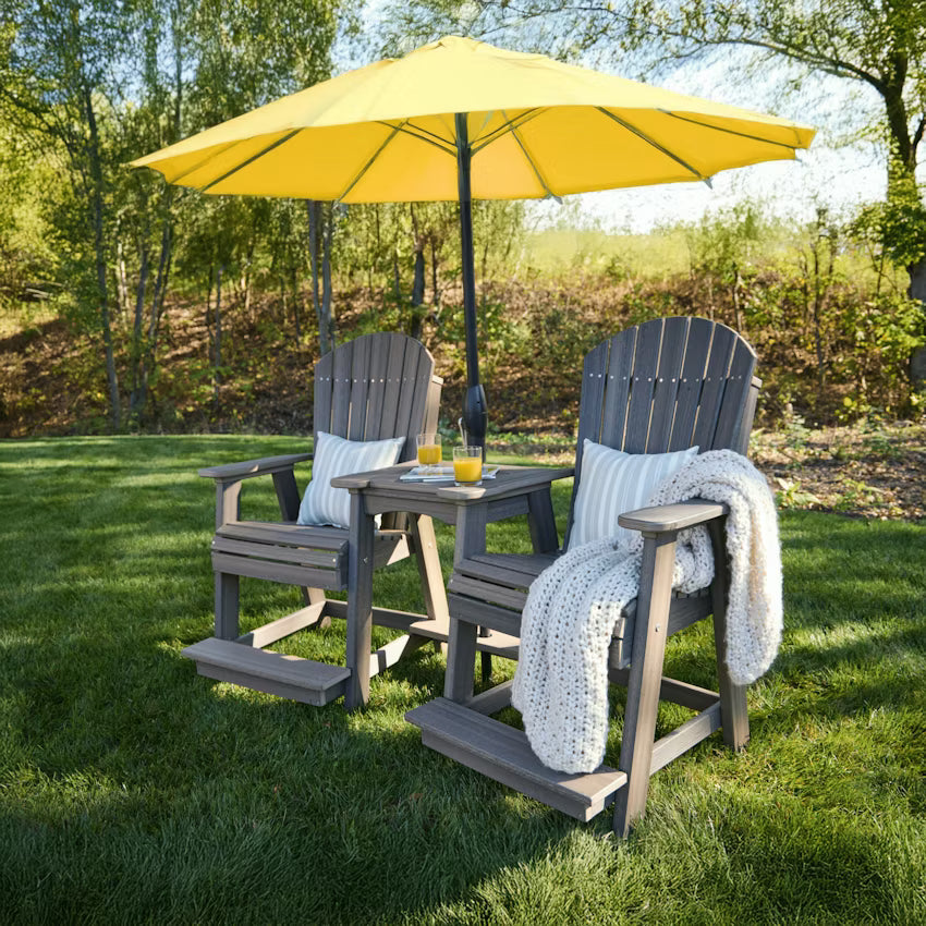 Outdoor Bundle | Adirondack Balcony With Tete-a-Tete Table Set