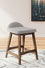 Lyncott Upholstered Barstool (2/CN) Light Gray/Brown