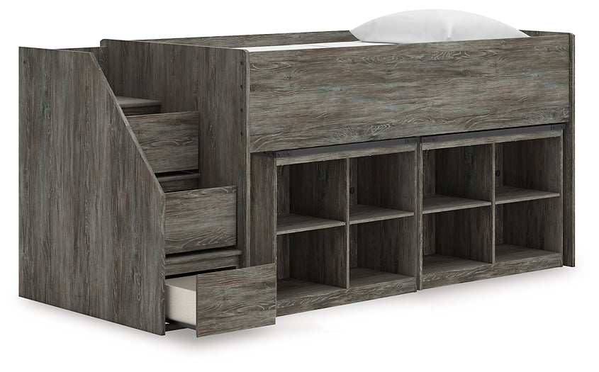 Frandern Twin Loft Bed with Bookcase Storage
