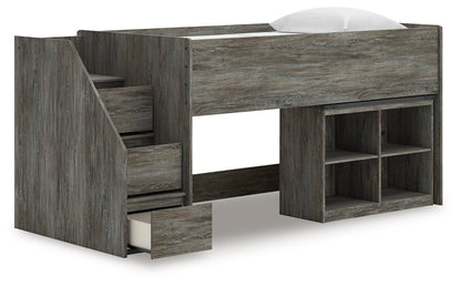 Frandern Twin Loft  Bed with Bookcase Storage