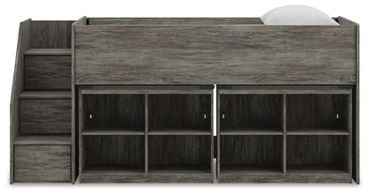 Frandern Twin Loft Bed with Bookcase Storage