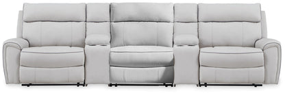 Social Pointe 5-Piece Reclining Sectional with Storage Consoles